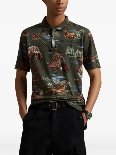 Polo Ralph Lauren Printed Polo Shirt In Green