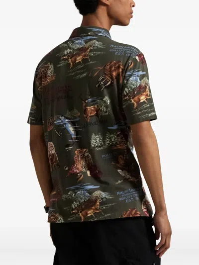 Polo Ralph Lauren Printed Polo Shirt In Green