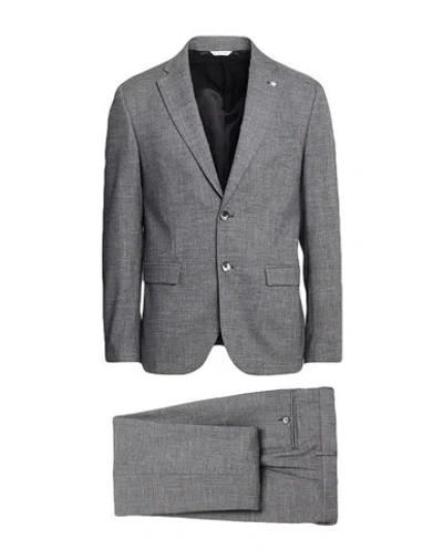 Manuel Ritz Man Suit Grey Size 44 Virgin Wool, Elastane In Gray