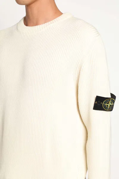 Stone Island Sweater With Brushed Texture In Neutral