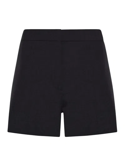 Sportmax Double Pleated Tailored Shorts In Luxurious Wool In Black