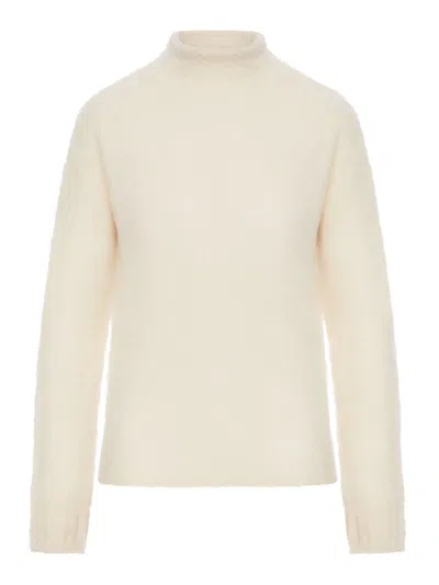 Max Mara Studio Umile Long-sleeved Knitted Jumper In Nude