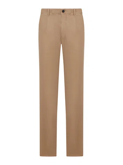 Incotex Tailored Cotton Trousers In Brown