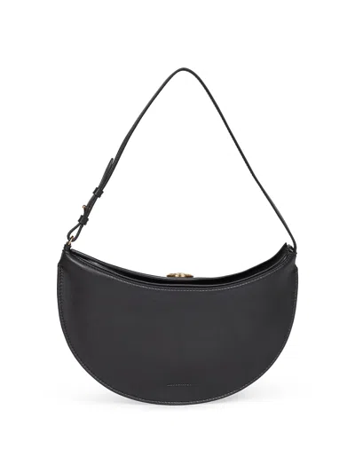 Jacquemus Black The Small Ovalo Convertible Hobo Bag In Black