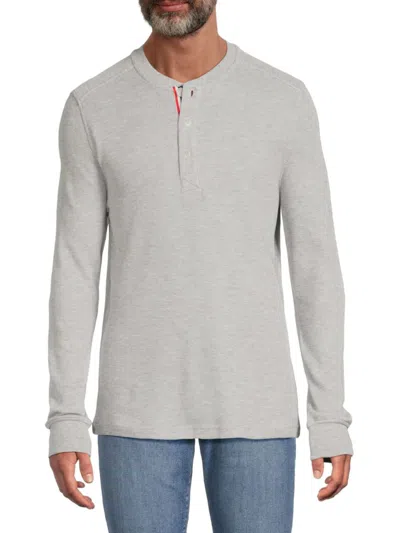 Hunter Men's Thermal Cotton-blend Henley In Gray