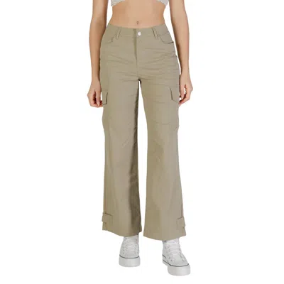 Only Beige Cotton Pant In Green