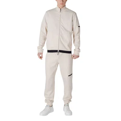 Ea7 Beige Cotton Sweatsuit In White