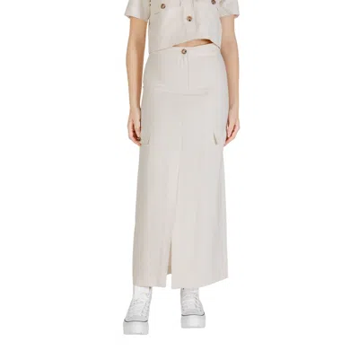 Jacqueline De Yong Bicolor Viscose Skirt In White