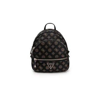 Guess Brown Polyethylene Backpack In Black