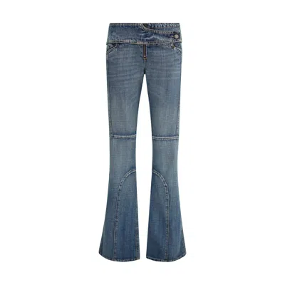 Coperni Panelled Flared Jeans In Blue