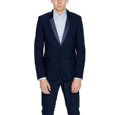 Antony Morato Black Polyester Blazer In Blue