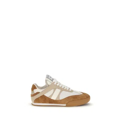 Chloé Kick Brown And White Sneakers In Mesh And Leather In Multi