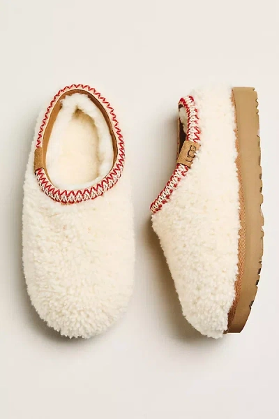 Ugg Tasman Maxi Curly 1158356-nat Slippers Womens Beige Sheepskin Slip On Gug183 In White