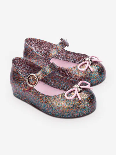 Mini Melissa Girls Sweet Love Ballerinas In Multi