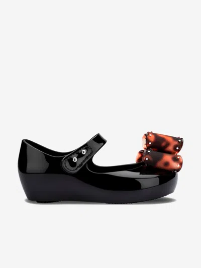 Mini Melissa Girls Ultragirl Classic Bow Ballerinas In Black