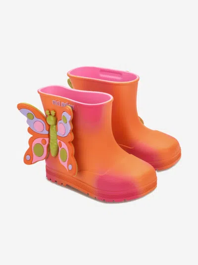 Mini Melissa Girls Wonderland Wellies In Animal Print