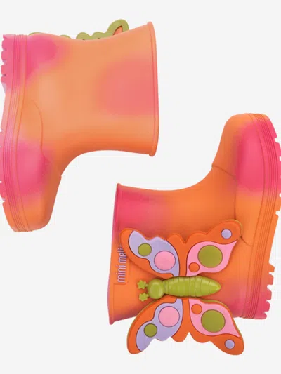 Mini Melissa Girls Wonderland Wellies In Animal Print