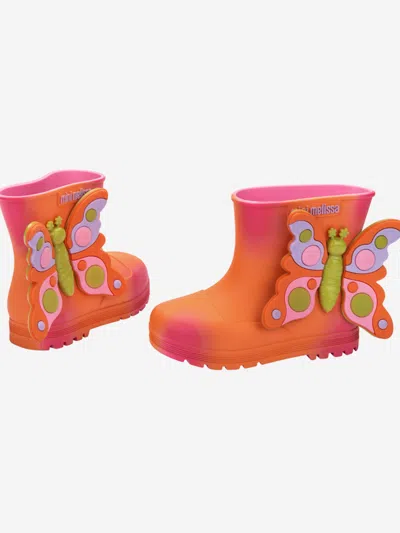 Mini Melissa Girls Wonderland Wellies In Animal Print