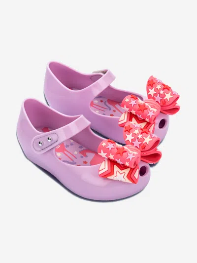 Mini Melissa Girls Ultragirl Wonderland Ballerinas In Purple