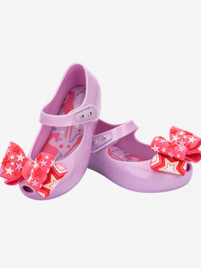 Mini Melissa Girls Ultragirl Wonderland Ballerinas In Purple
