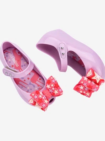 Mini Melissa Girls Ultragirl Wonderland Ballerinas In Purple