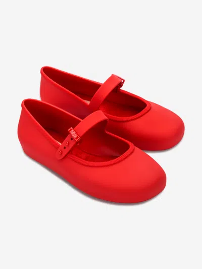 Mini Melissa Girls Soft Ballerinas In Red