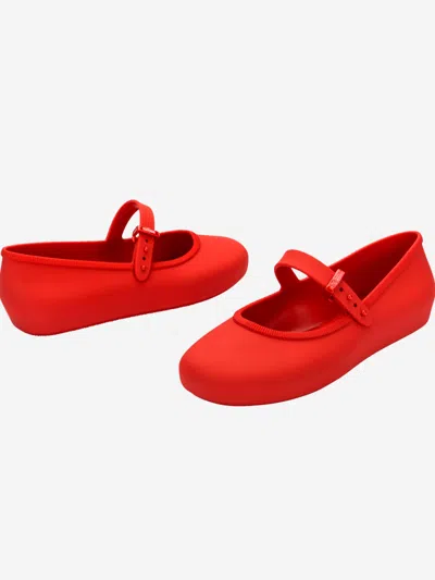 Mini Melissa Girls Soft Ballerinas In Red