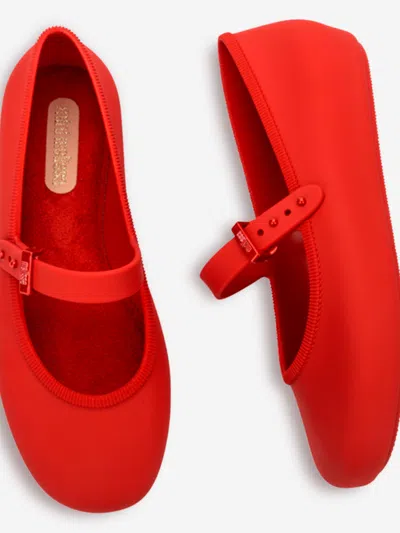 Mini Melissa Girls Soft Ballerinas In Red