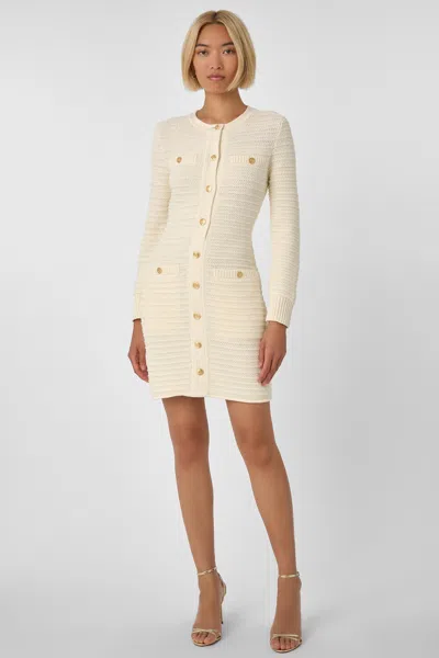 Toccin Darla Textured Knit Mini Dress In Black