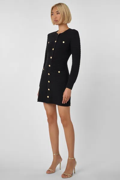 Toccin Darla Textured Knit Mini Dress In Black