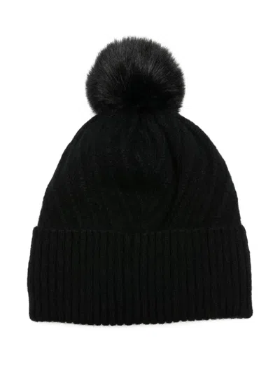 SARA 绞花针织绒球套头帽