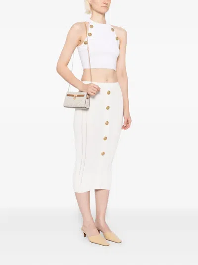 Michael Kors Hamilton Moderne Extra-small Signature Logo Convertible Crossbody Bag In Neutral