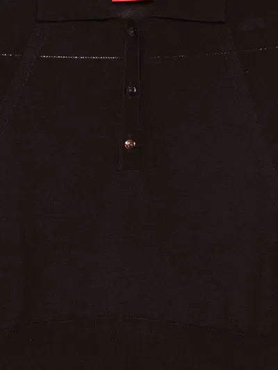 Merci Button Polo Shirt In Brown