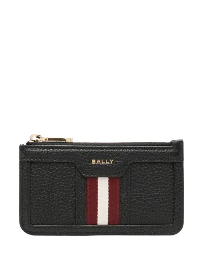 Bally Ribbon-detail Zip Card Holder In Black