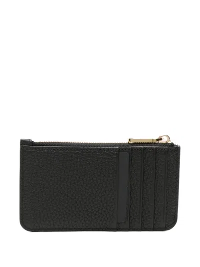 Bally Ribbon-detail Zip Card Holder In Black