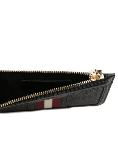 Bally Ribbon-detail Zip Card Holder In Black