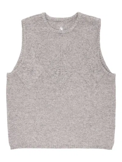 Ader Error Cable-knit Sleeveless Sweater In Gray