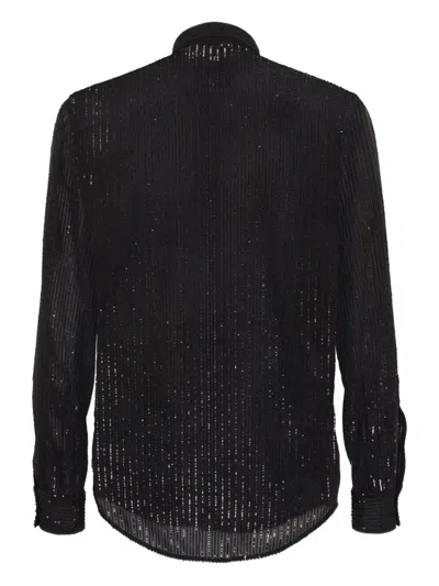 Dsquared2 Pinstriped Shirt In Black
