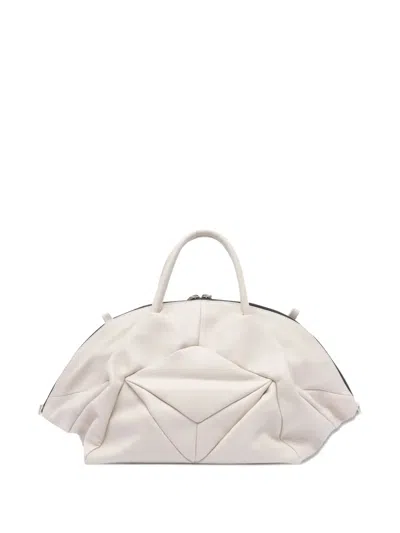 褶饰皮质手提包