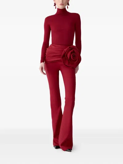 Carolina Herrera Turtleneck Virgin Wool And Silk Sweater In Red