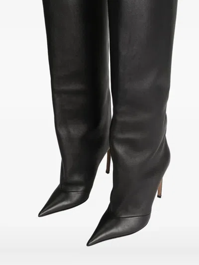 Dolce & Gabbana Black Calf Leather Boots In Black