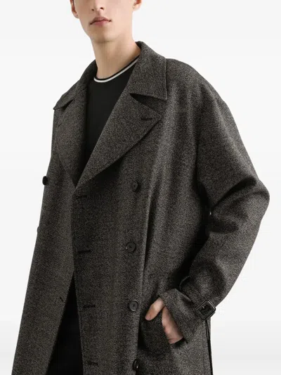 Dolce & Gabbana Dolce&gabbana Grey Wool Double-breasted Coat Men In Gray