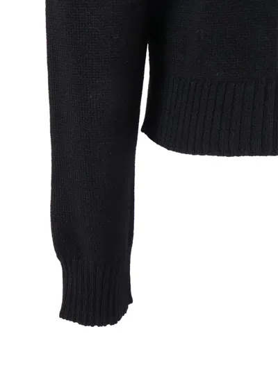 Ballantyne Fitted Wool Pullover With Classic Round Neckline In Black