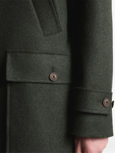 Fay Patch-pocket Single-breasted Coat In Green