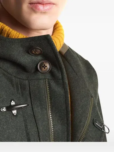 Fay Patch-pocket Single-breasted Coat In Green