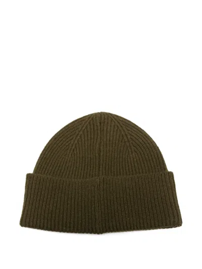 Anerkjendt Ribbed Wool Beanie In Green