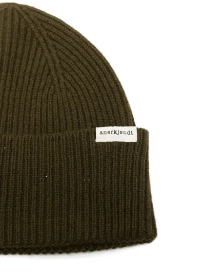 Anerkjendt Ribbed Wool Beanie In Green
