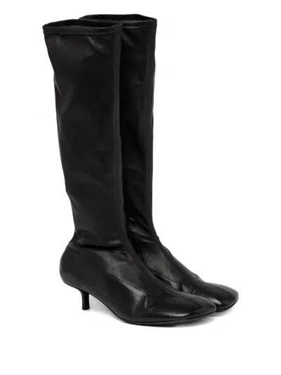 Marsèll Leather Kitten-heel Boots In Black