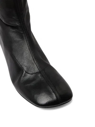 Marsèll Leather Kitten-heel Boots In Black