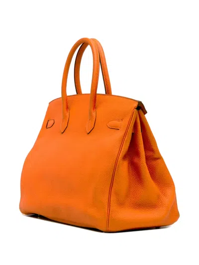 Pre-owned Hermes 2012 Togo Birkin Retourne 35 Handbag In Orange